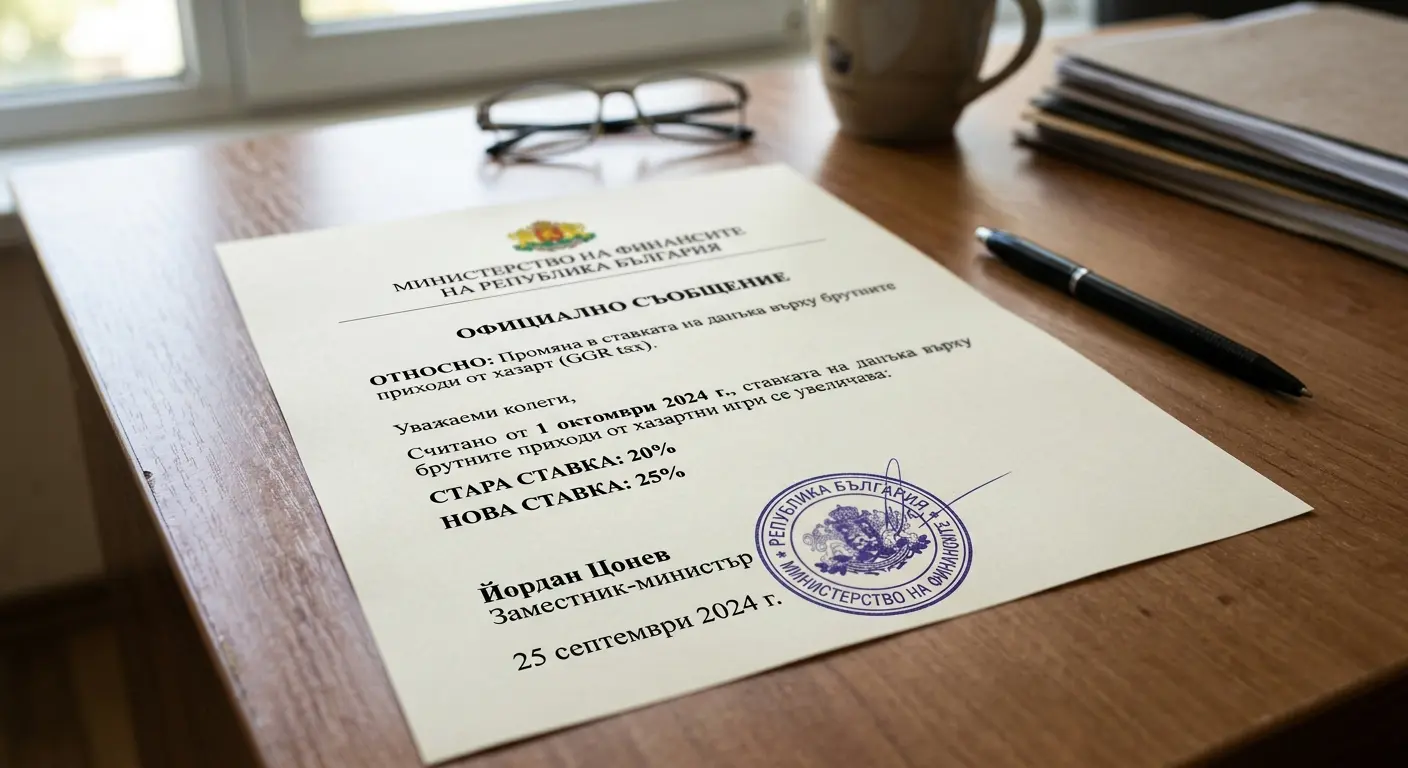 Увеличение на данъка GGR в България — от 20 на 25 процента