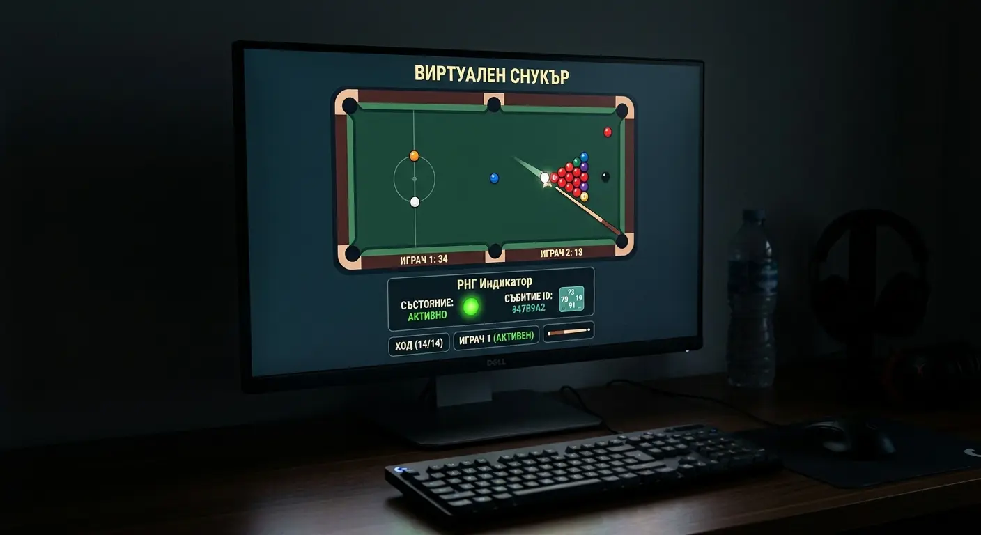 Виртуален снукър — RNG симулация без реални играчи